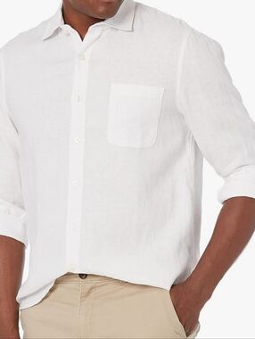 28 Palms Linen Relaxed Pocket  Button-Down Shirt  #3545